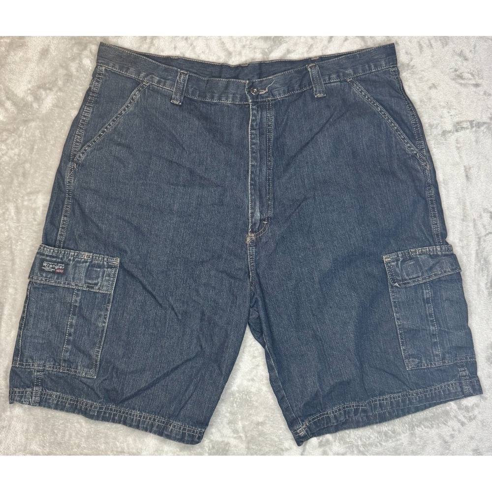 Wrangler Jean Shorts Mens 40 Blue‎ Relaxed Cargo Denim Pockets Skater Casual